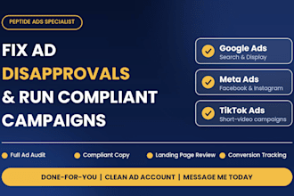 fix peptide ads issues, ad disapprovals and run compliant campaigns