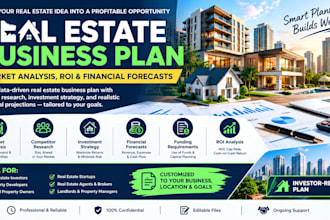 write real estate business plans with market analysis, ROI, financial forecasts