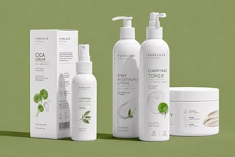 design supplement label, skincare label and cosmetic product packaging