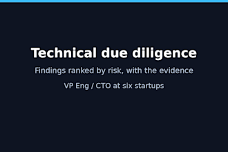 do a technical due diligence and architecture review