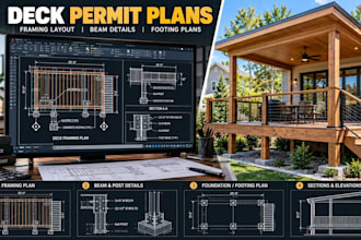 create structural blueprint drawings for custom deck and porch permits