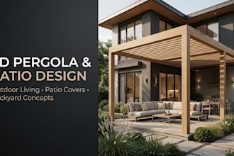 design a 3d patio cover, pergola or outdoor living space