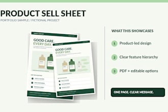 design a professional one sheet, business one pager and sell sheet