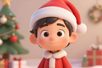 draw custom christmas illustration and holiday comic art