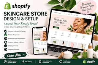 design a professional shopify skincare and beauty store