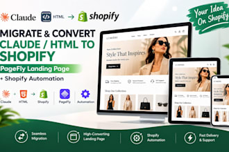 migrate convert claude html to shopify pagefly landing page shopify automation