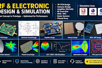 design rf pcb, electronic, amplifier, antenna, rfid nfc, radar, phased array cst