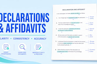 proofread declarations and affidavits for clarity and consistency