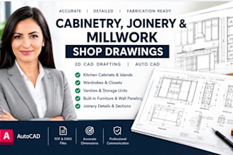 draft cabinetry joinery and millwork shop drawings
