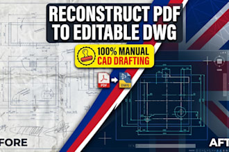 convert PDF blueprints into editable cad dwg drawings