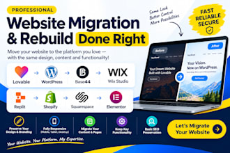 migrate lovable to wordpress, squarespace html to wordpress base44 to wix studio