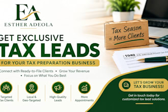 generate exclusive tax prep leads income tax accounting video ad tax website