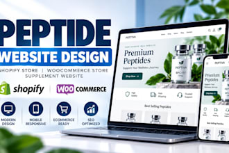 peptide website shopify peptide store supplement website woocommerce store