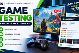 be your professional game tester and QA tester for your game, beta tester