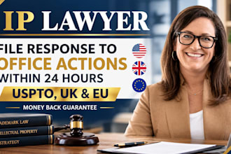 respond to uspto, uk patent office actions and refusals examination report
