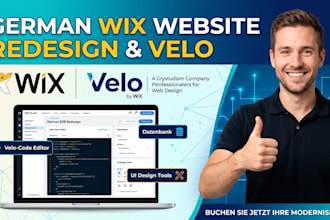 design, redesign german wix website, wix velo, website redesign wix bookings