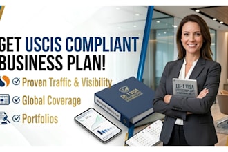 write a uscis compliant e2,eb2 niw and  l1 visa business plan