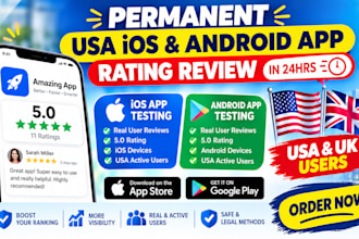 mobile app promotion install, 1000 USA ios android app download, game, rating