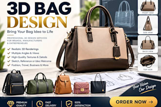 create custom 3d bag designs with realistic product rendering