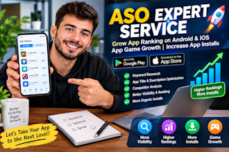 do aso expert service grow app ranking on android ios app game grow app installs
