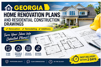 prepare georgia home renovation plan and residential construction drawing