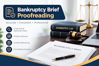 proofread bankruptcy briefs and check legal citations and exhibit references