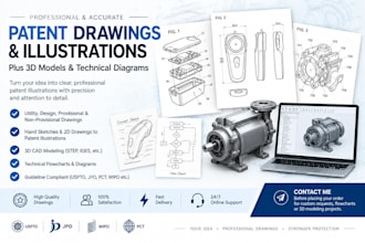 produce any kind of patent drawings including design and utility,patent drafting