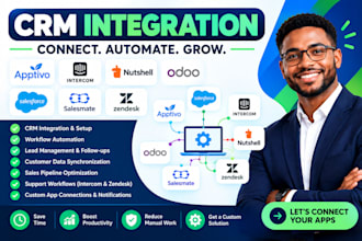 integrate apptivo, intercom, nutshell, odoo, salesforce, salesmate and zendesk