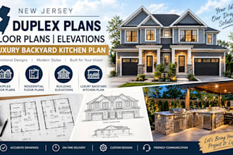 draw new jersey duplex plans floor plans elevations luxury backyard kitchen plan