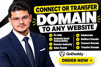connect or transfer domain to any website fix dns godaddy email domain authority