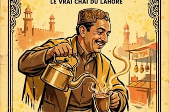 design pakistani truck art poster and food menu