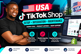 set up usa tiktok shop, shopify marketing, temu product listing, facebook ads