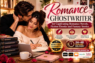 be your romance ghostwriter, fiction ebook writer, fantasy ,spicy ebook writer