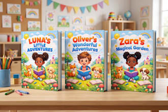 design children book illustrations and children book cover design, children book