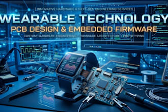 design  wearable tech pcb for smart glasses, watches, rings, and bands, firmware