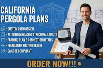 design california pergola plans and residential structural layouts