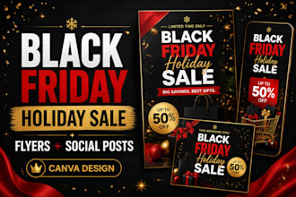 design a black friday flyer and holiday sale social media post