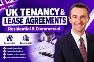 draft UK tenancy agreements, lease agreements and rental contracts for UK