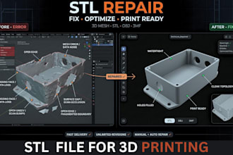 repair broken stl files, fix holes and make them 3d print ready