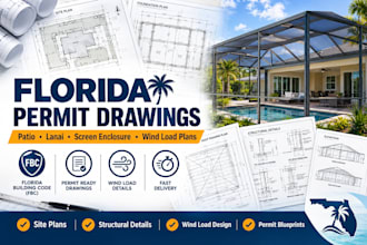 design florida permit drawings and wind load blueprints for enclosure patio