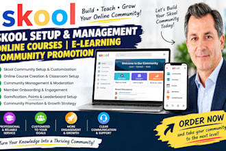 skool setup skool manager online course elearing skool community promotion
