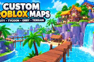 build custom roblox map city map tycoon map terrain map obby map roblox studio