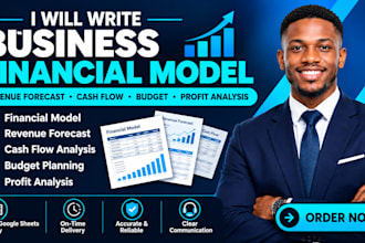 write business financial model revenue forecast cash flow budget profit analysis