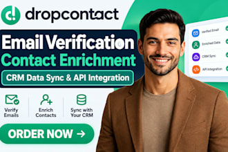 dropcontact email verification contact enrichment CRM data sync API integration