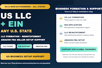 register USA llc or ein in any state and reinstate or setup amazon fba