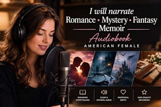 narrate romance mystery fantasy memoir audiobook american