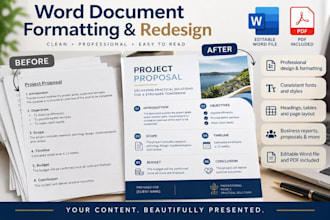 professionally format and redesign your word documents