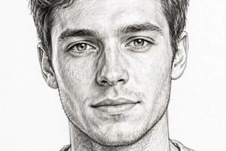 draw a realistic pencil portrait sketch from your photo