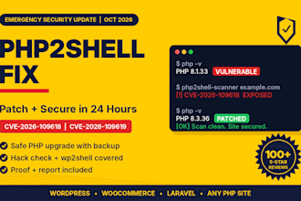 fix php2shell and wp2shell, patch PHP and secure your wordpress site