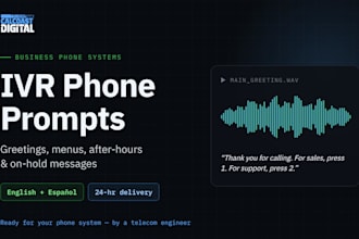create professional IVR phone prompts and business greetings